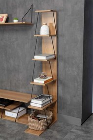 Βιβλιοθήκη mini Tars pakoworld  sonoma-μαύρο 50x22x150εκ