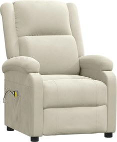 vidaXL Πολυθρόνα Μασάζ Ηλεκτρική Κρεμ Βελούδινη