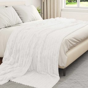 vidaXL Ριχτάρια 6 pcs Λευκό 270 x 240 cm Μαλλί