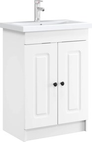 vidaXL Ντουλάπι κάτω από τον νιπτήρα Λευκό 56 x 37,5 x 81 εκ