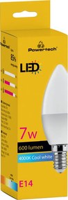 POWERTECH LED λάμπα candle E14-011, 7W, 4000K, E14, 600lm