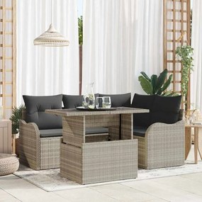 vidaXL Σετ Εξωτερικής Τραπέζης 5 pcs Ανοιχτό γκρι Πολυ ράταν