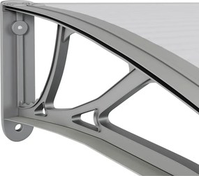 vidaXL Στέγαστρο Πόρτας Γκρι 350x100 εκ. Πολυανθρακικό