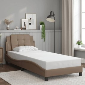 Πλαίσιο Κρεβατιού με Κεφαλάρι Καπουτσίνο 90x190 εκ. Συνθ. Δέρμα