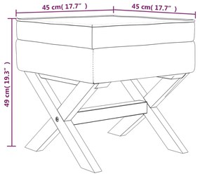 Σκαμπό Αποθήκευσης Σκούρο Γκρι 45 x 45 x 49 εκ. Υφασμάτινο - Γκρι