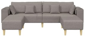 vidaXL Υφασμάτινος καναπές με μαξιλάρι 3 pcs Taupe 208 εκ. ύφασμα