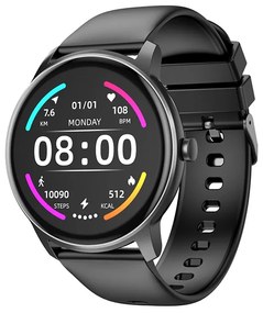 Smartwatch Hoco Y4 IP68 IPS Screen 1.28" 2.5D Glass 220mAh V4.0 Silicon Band Μαύρο
