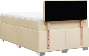vidaXL Κρεβάτι Boxspring με Στρώμα Κρεμ 120x200 εκ. Υφασμάτινο