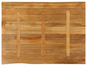 vidaXL Επιφάνεια Τραπεζιού 100x80x3,8 εκ. Live Edge Μασίφ Ξύλο Μάνγκο