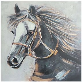 Πίνακας Καμβάς Horse 108-124-046 100x3x100cm Multi Τετράγωνοι Canvas
