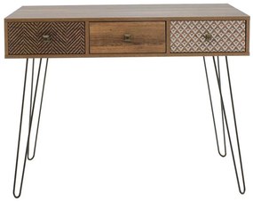 Κονσόλα Boho καρυδί με μεταλλικά πόδια 100x50,5x74,5εκ 100x50.5x74.5 εκ.