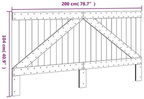 vidaXL Κεφαλάρι 200x104 εκ. από Μασίφ Ξύλο Πεύκου