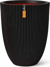 Γλάστρα Capi Europe Μαύρο Πλαστική ύλη Στρόγγυλο