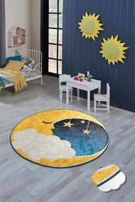 Χαλί Moon 876CHL1099 Yellow-Blue Conceptum Hypnose 140X140cm Round