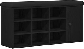 vidaXL Παγκάκι με αποθήκευση Μαύρη Οξυά 102 x 32 x 50 cm