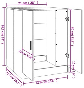 ΝΤΟΥΛΑΠΙ ΠΛΥΝΤΗΡΙΟΥ ΛΕΥΚΟ 71 X 71,5 X 91,5 ΕΚ. 808395