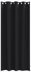 vidaXL Κουρτίνες με κουρτίνες 2 pcs Μαύρο 225 x 140 εκ. Πολυεστέρας