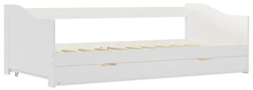 vidaXL Πλαίσιο για Καναπέ - Κρεβάτι Λευκό 90x200 εκ. από Ξύλο Πεύκου