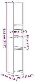 ΣΤΗΛΗ ΜΠΑΝΙΟΥ ΓΚΡΙ ΣΚΥΡΟΔΕΜΑΤΟΣ 30X30X183,5 ΕΚ. ΕΠΕΞ. ΞΥΛΟ 856063