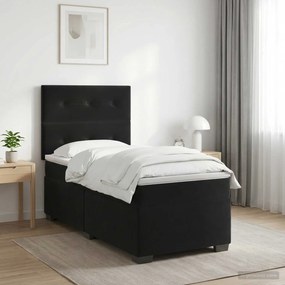 vidaXL Κρεβάτι box spring με στρώμα Μαύρο 100 x 200 cm Βελούδο