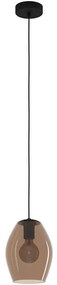 Φωτιστικό Οροφής Estanys 1 390159 Φ19x150cm 1xE27 40W Black-Brown Eglo Steel,Glass