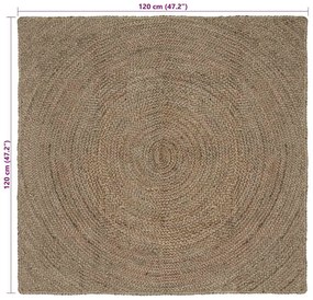 vidaXL Χαλί Γκρι 120 x 120 cm Γιούτα