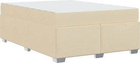 vidaXL Σκελετός Κρεβατιού με στρώμα Κρεμ 140 x 200 cm ύφασμα