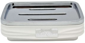 Σαπουνοθήκη Luna 830091 8,5x12x3,5cm White-Silver Ankor Plastic