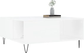 vidaXL Τραπεζάκι Σαλονιού Λευκό 80 x 80 x 36,5 εκ. Επεξεργασμένο Ξύλο