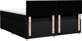 vidaXL Κρεβάτι Boxspring με Στρώμα Μαύρο 180x200 εκ. Υφασμάτινο