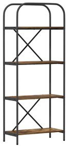 vidaXL Ράφι Βιβλίων Καπνιστή δρυς 60 x 30 x 146 εκ Επεξεργασμένο ξύλο