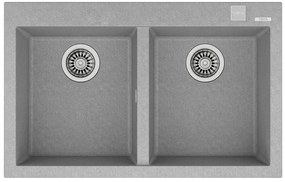 Teka Forsquare 2C 790 TG Stone Grey Ένθετος Γρανιτένιος Νεροχύτης 80cm