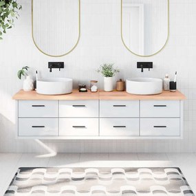 vidaXL Πάγκος Μπάνιου Αν. Καφέ 200x60x(2-4) εκ. Επεξεργ. Μασίφ Ξύλο