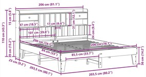 Σκελετός Κρεβ. Χωρίς Στρώμα Καφέ Κεριού 200x200 εκ Μασίφ Πεύκο - Καφέ