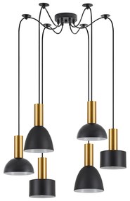 Φωτιστικό Οροφής  SE21-GM-4-BL6-MS12 ADEPT FLEX Gold Matt Pendant Black Metal Shade+ - 51W - 100W - 77-8943