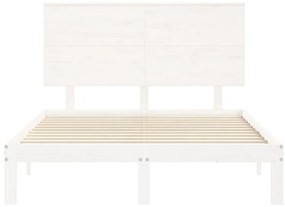 vidaXL Σκελετός Κρεβ. Χωρίς Στρώμα Λευκό 140x200 εκ Μασίφ Πεύκο