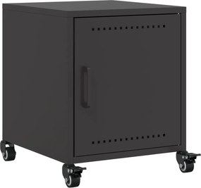 vidaXL Κομοδίνα 2 τεμ. Μαύρο 36x39x43,5 εκ. από Χάλυβα