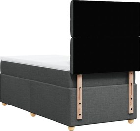 vidaXL Κρεβάτι Boxspring με Στρώμα Σκούρο Γκρι 80x200 εκ. Υφασμάτινο