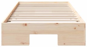 vidaXL Κρεβάτι δαπέδου Καφέ 100 x 200 cm Μασίφ ξύλο πεύκου
