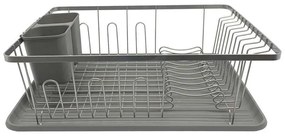 Πιατοθήκη 800339 43x32x14,5cm Silver-Grey Ankor Metal, Plastic