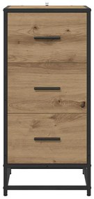 vidaXL Πλαϊνό γραφείο με συρτάρι artisan δρυς 35.5 x 35 x 76 εκ