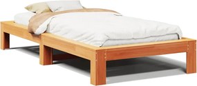 vidaXL Σκελετός Κρεβ. Χωρίς Στρώμα Καφέ Κεριού 90x200 εκ Μασίφ Πεύκο