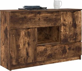 vidaXL Πλαϊνό γραφείο Καπνιστό Δρύς 100 x 30 x 65,6 Επεξεργασμένο ξύλο