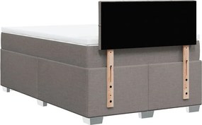 vidaXL Κρεβάτι Boxspring με Στρώμα Taupe 120x190 εκ. Υφασμάτινο