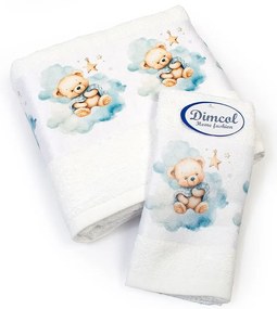Πετσέτες Βρεφικές Cute Bear 302 (Σετ 2τμχ) White DimCol Σετ Πετσέτες 70x140cm 100% Βαμβάκι