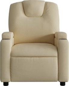 vidaXL Πολυθρόνα Ανακλινόμενη με Κρεμ Ύφασμα από Ύφασμα