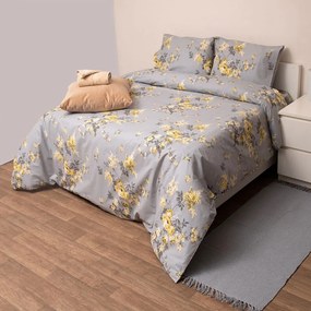 Σεντόνια 836 (Σετ 3τμχ) Grey-Yellow Viopros Μονό 160x270cm Βαμβάκι-Πολυέστερ
