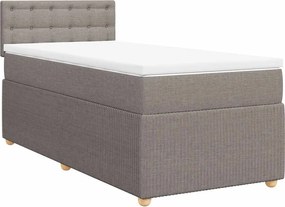 vidaXL Κρεβάτι Boxspring με Στρώμα Taupe 90x200 εκ. Υφασμάτινο