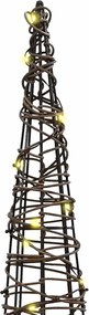 vidaXL Χριστουγεννιάτικο Δέντρο με 90 LED 3 pcs Θερμό λευκό Ρατάν