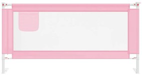 vidaXL Μπάρα Κρεβατιού Προστατευτική Ροζ 180 x 25 εκ. Υφασμάτινη